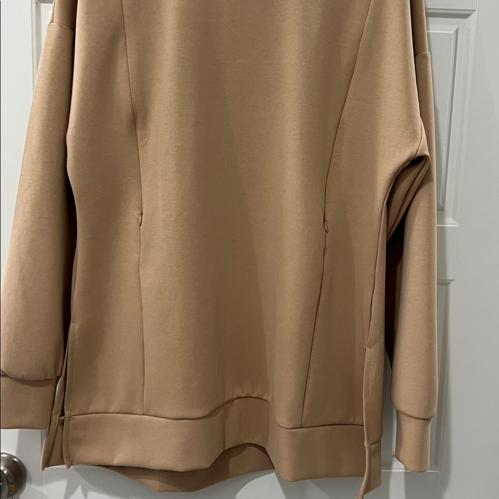 Tan Long Sleeve Nursing Tunic